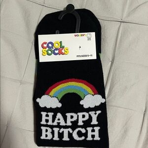 Women's Rainbow ‘Happy B!tch’ Socks